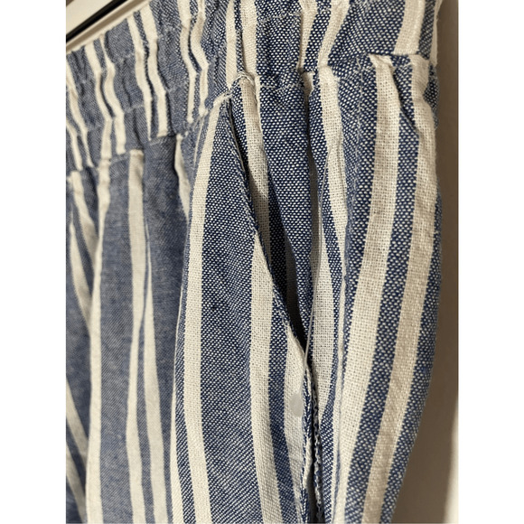 NWT Royalty for Me Large Casual Breton Striped Cotton Pants Wide Leg Trousers - Picture 2 of 7